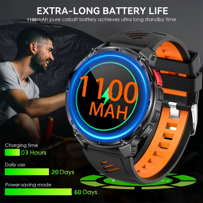 New T-REX3 Ultra 1100mAh Battery SmartWatch 10ATM Waterproof GPS Compass Flashlight 1.7" AMOLED HD Call Sports Smart Watch Men