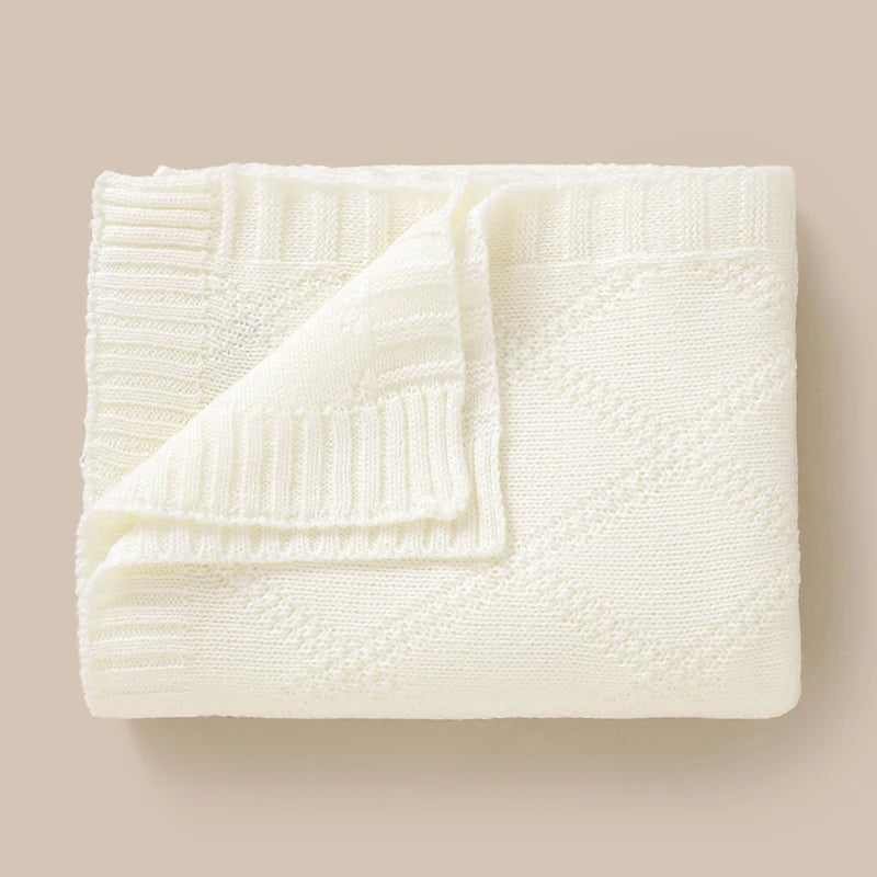 Newborn Baby Swaddle Wrap Blankets for Stroller 90*70cm Knitted Infant Boys & Girls Solid Receiving Blanket Toddler Throw Quilts
