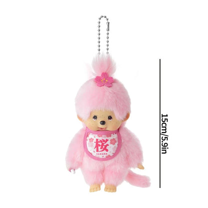 Monchhichi Plush Keychain Kawaii Monchichi Pendant Backpack Charms Cartoon Monchich Keyring Party Favor Gifts 키티 몬치치 モンチッチ