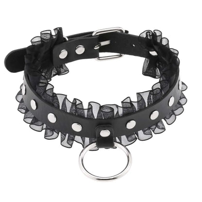 DIEZI Vintage Sweet Cool Hip Hop Rivet Choker Necklace Harajuku Gothic Club Black PU Leather Collar Torques Necklace Jewelry