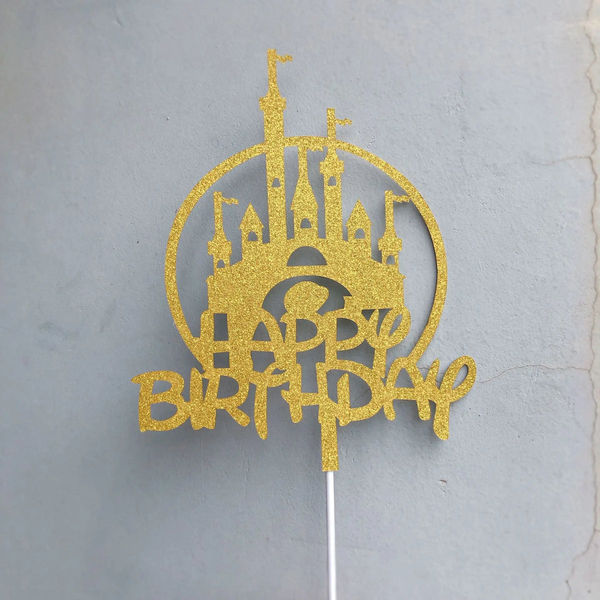 Castle Cake Topper Flag Rainbow Anniversary Cupcake Toppers For Wedding Happy Birthday Party Baking Decoration Happy New Year