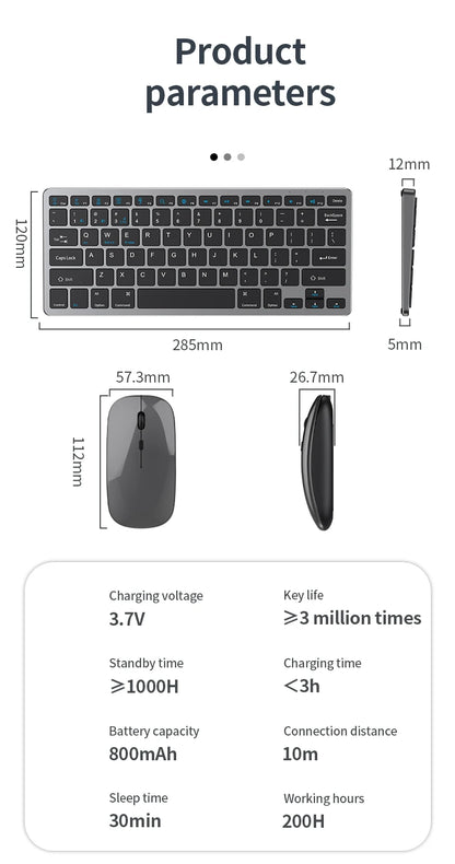 NexusClick 2.4G Wireless Keyboard Mouse Combo, Ergonomic Rechargeable Mini Multimedia Office Keyboard Set For PC Laptop Macbook
