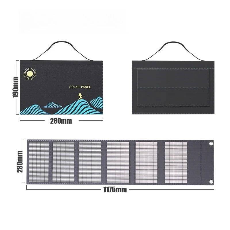 1000w Solar Panel Portable Folding Bag Usb+dc Output Solar Charger