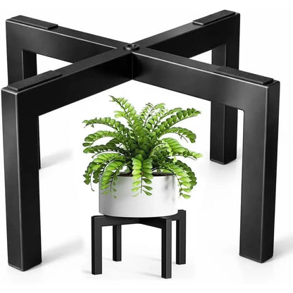 Heavy-Duty Metal Plant Stand, Indoor/Outdoor, Holds Pots 5-12'', Supports 150lbs, Black
