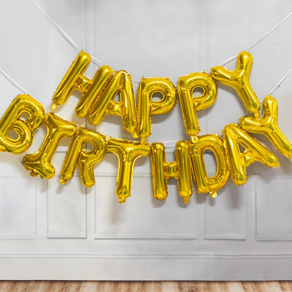 16inch Happy Birthday Decoration Balloons Pink Blue Letter Foil Ballons Set Birthday Party Decor Air Globos Balony Anniversaire