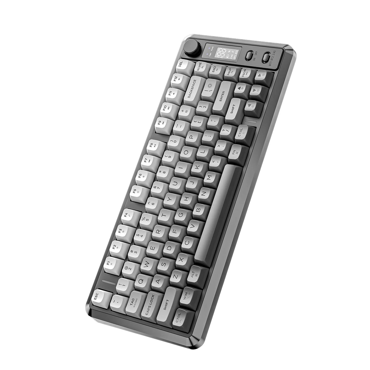 FREEWOLF M75 Wireless Keyboard, Bluetooth Dual-mode, PBT Gradient Ball Cap, With Display Screen, Gaming Keyboard