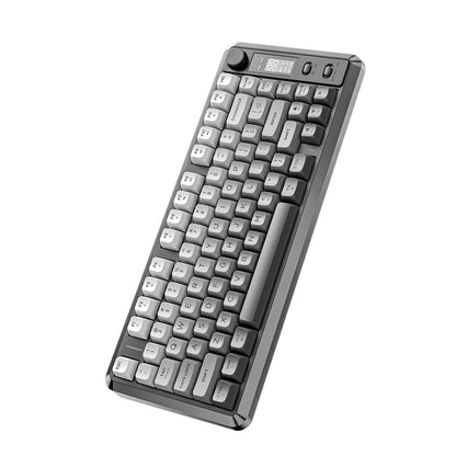 FREEWOLF M75 Wireless Keyboard, Bluetooth Dual-mode, PBT Gradient Ball Cap, With Display Screen, Gaming Keyboard