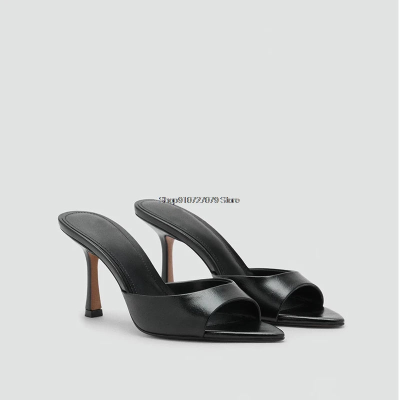 Women's High Heel Sandals 2026 Spring Summer New Painted Leather Fashionable Elegant Sandals Outdoor Wearable High Heel Slippers