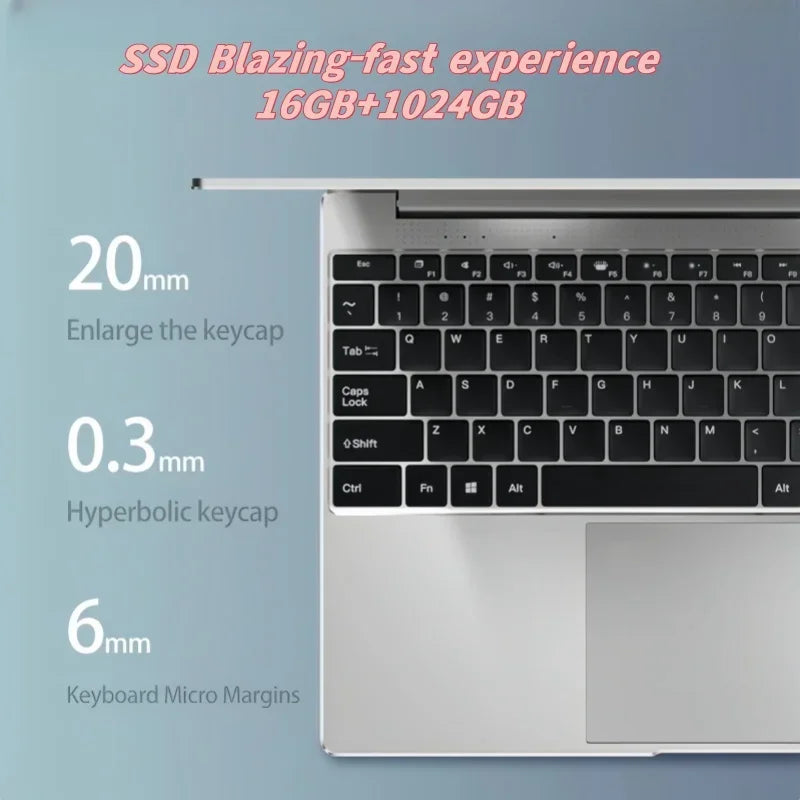2026 14.1' Ultra Slim Laptop Intel Core I9-9900 16GB RAM 1/2TB SSD Windows 11 Fingerprint Unlock Office Game Backlight Laptop
