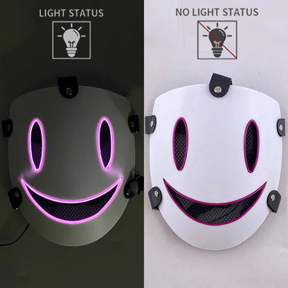 Anime High Rise Invasion Sniper LED Light up Mask Japanese Killer Japanese White Masks Carnival  Halloween Party Costume Props