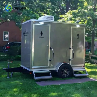 Outdoor Luxury Shower and Toilet Cabin with Mobile Bathroom Facilities for Camping and Events Restroom Trailer