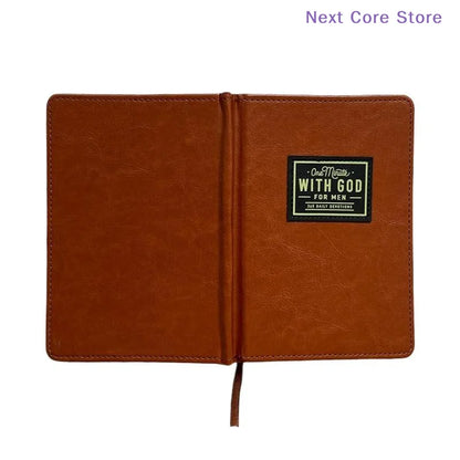 A5 Brown PU Leather Notebook, Minimalist Daily Journal for Work, Thick Lined Pages Diary with Ribbon Bookmark