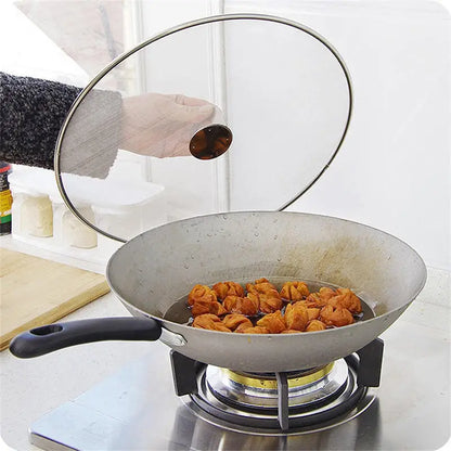Dia. 25/29/33cm Stainless Steel Splatter Screen Mesh Pot Lid Cover Silver Oil Frying Pan Lid Cooking Tools Kitchen Gadgets