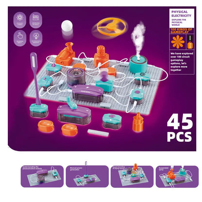 STEM Science Education Electronic Building Blocks Toy Physics Circuit Experiment Set Handmade Science Kit for Kids