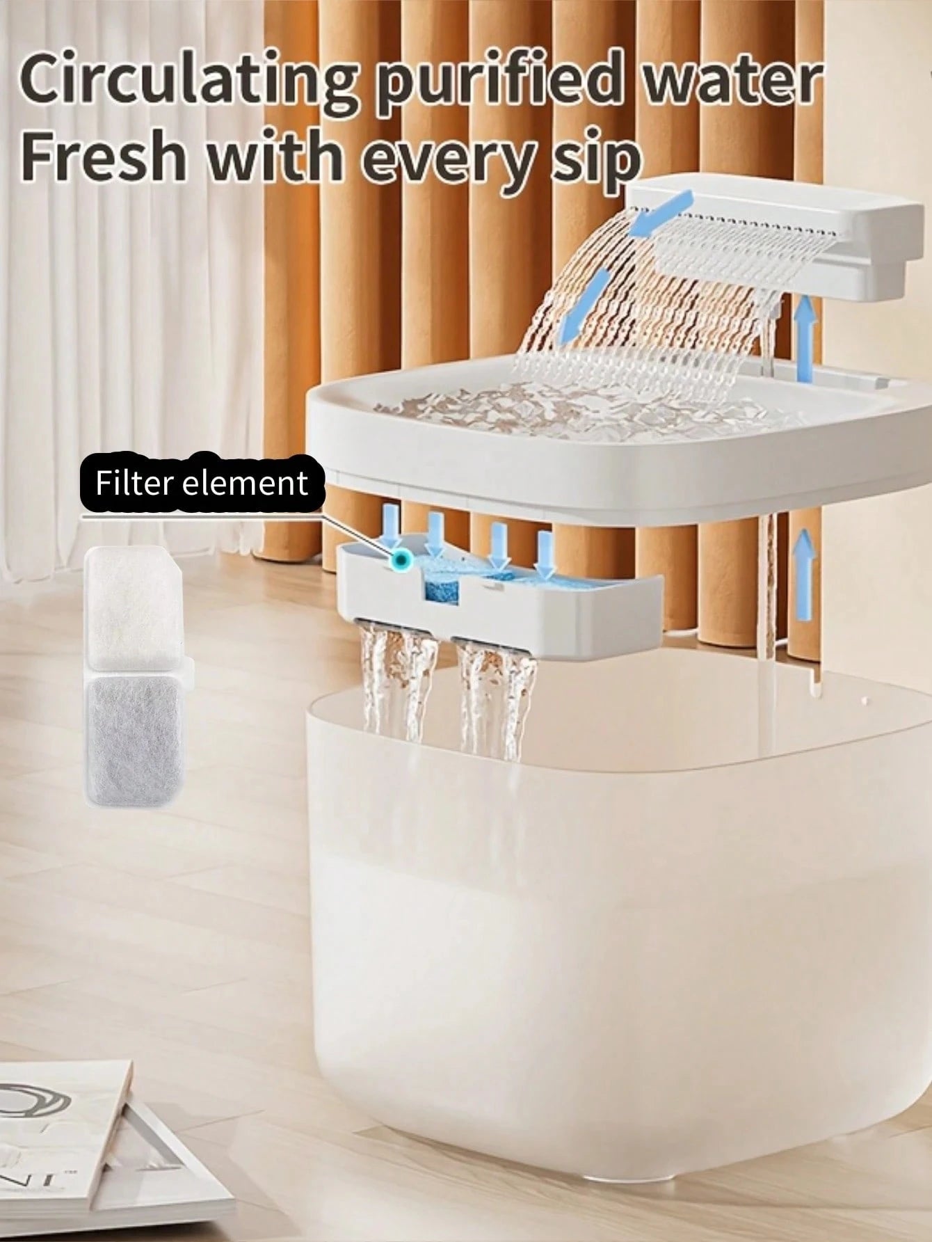 3L Automatic Pet Water Fountain With 2 Filter Cartridges, Large Capacity Quiet Design Suitable For Cats And Small/Medium Dogs