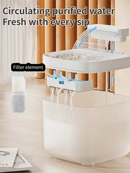 3L Automatic Pet Water Fountain With 2 Filter Cartridges, Large Capacity Quiet Design Suitable For Cats And Small/Medium Dogs