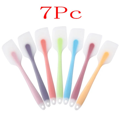 7Pc Silicone Spatula Cream Butter Cooking Baking Spatula Heat-resistant Silicone Spatula Transparent Kitchen Baking Tools