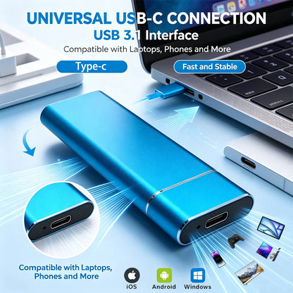 External SSD 1TB 4TB 16TB 128TB Ultra Fast Transfer  Portable Hard Disk for PC Mac Laptop Data Backup Type-C