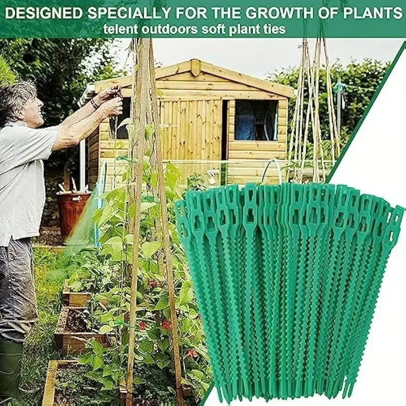 Reusable Garden Cable Ties Plant Vine Tree Shrubs Support Fastener Locking Nylon Adjustable Zipper Cables Ties Organizer Tools