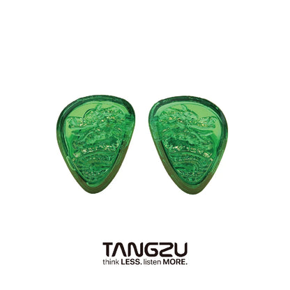 Tangzu Waner 2 Jade Dragon Edition 10mm PET Single Dynamic Driver In-Ear Headphones, with Silicone Storage Bag