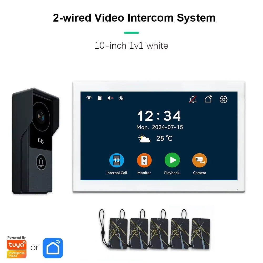 ANJIELO SMARTANJIELO SMART 10 Inch Vide10 Inch Doorbell Video Camera System with 7 Door Lock Intercom - Home Security Protection
