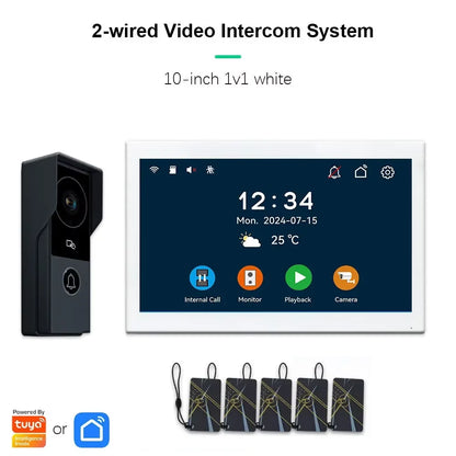 ANJIELO SMARTANJIELO SMART 10 Inch Vide10 Inch Doorbell Video Camera System with 7 Door Lock Intercom - Home Security Protection