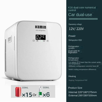 Mini refrigerator for storing facial masks, facial creams and cosmetics. Beauty refrigeration for skin care cosmetics.