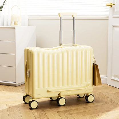 New Child Riding Suitcase Luggage with Password Lock 6 Wheel Spinner Easy Travel Companion TSA Approved Suitcases Set Travel Bag