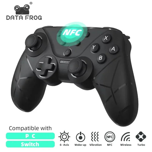 DATA FROG Ergonomic Wireless Gamepad Support NFC Screenshot Turbo Burst Gaming Handle For Switch Series