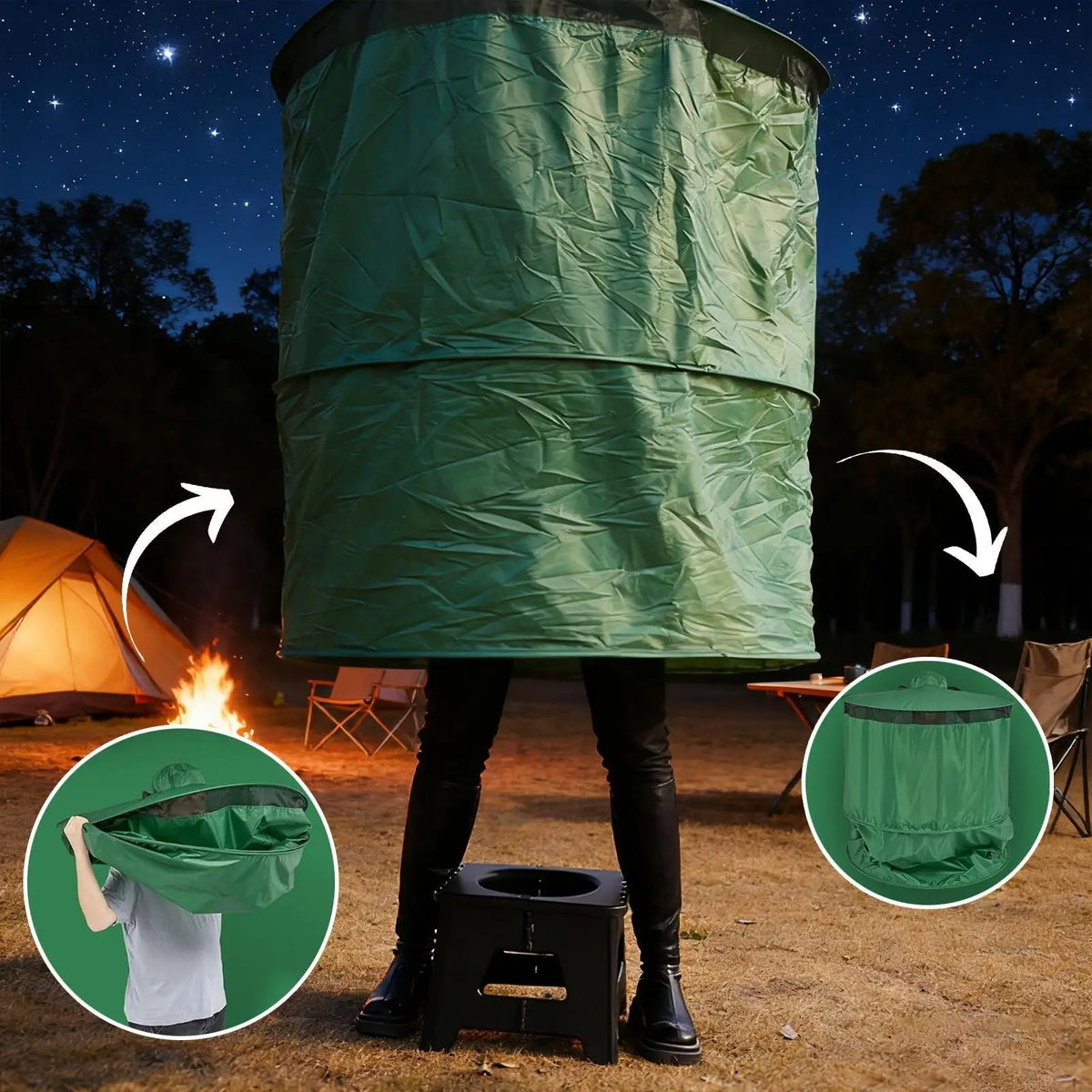 Camping Toilet Tent Portable Compact Foldable Privacy Shelter with Carry Bag for Changing Dressing Beach Camp Travel Recreation