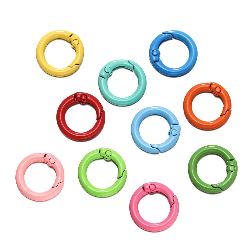 Colorful O-Ring Spring Clasp Clips — Zinc Alloy Carabiner Connectors