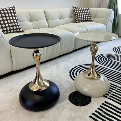 small apartment European wrought iron corner table balcony mobile coffee table bedroom bedside small round table sofa edge table