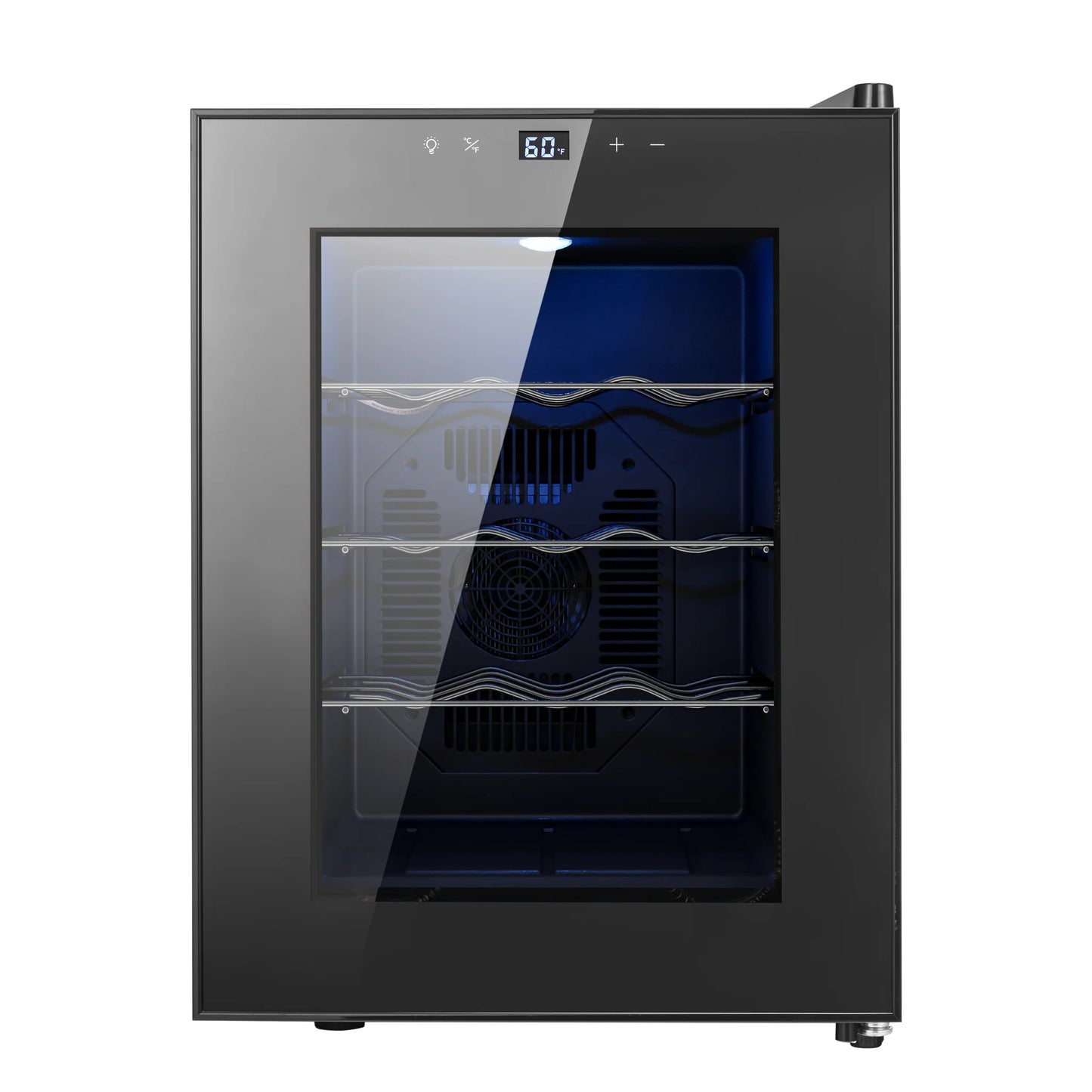 12 Bottle Thermoelectric Wine Cooler, 1.17Cu.ft Single Zone Wine Refrigerator, Digital Touch Control Wine Fridge for Home Bar