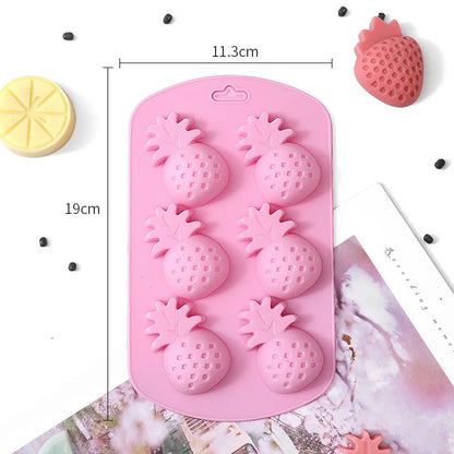 Fruit Strawberry Silicone Baking Mold Watermelon Pineapple Chocolate Candy Ice Mould Orange Cake Decor Soap Candle Making Set
