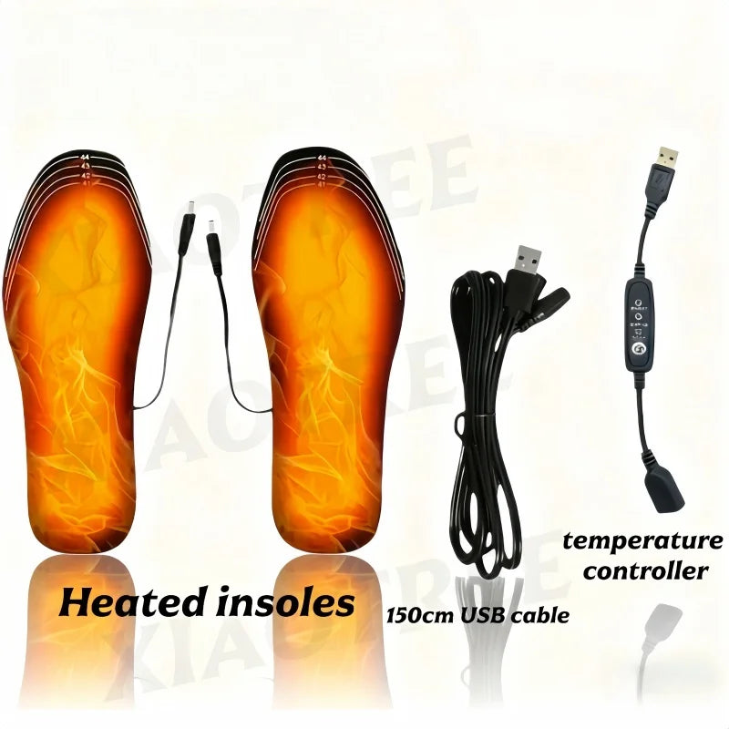 USB Heated Shoe Insoles Electric Foot Warming Pad Feet Warmer Sock Pad Mat Winter Outdoor Sports Heating Insole Winter Warm