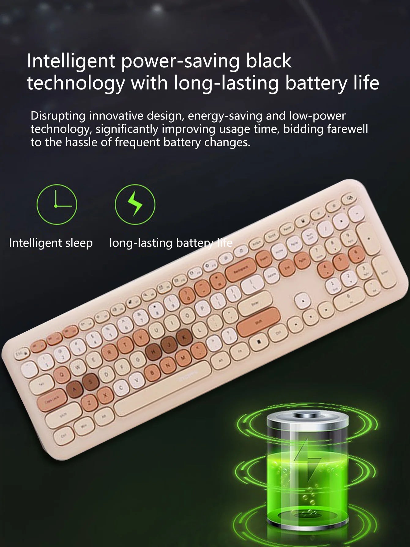 110-key color wireless keyboard and mouse set, with noise-reducing silent keys, suitable for laptops and desktop computers