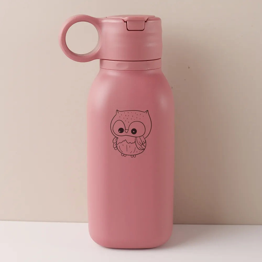 450ml Custom Name Silicone Straw Cup, Personalized Cartoon Pattern