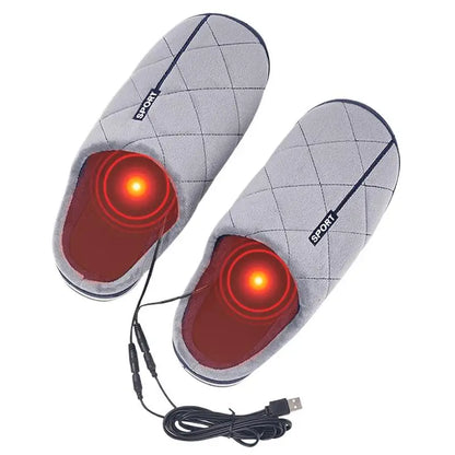 Electric Feet Warmers Heated Slippers Foot Warmer Quick Foot Heating Pad Home Slippers USB Feet Heater Heated Foot Pad Feet