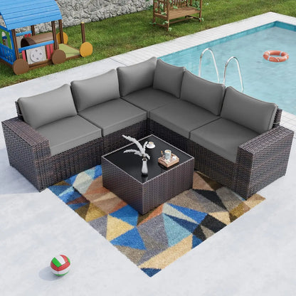 12 Piece Patio Furniture Set, Outdoor Wicker Sectional Sofa, Customized