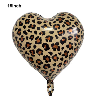 5/10/30/40/50/100Pcs Leopard Print Heart Balloons 18Inch Heart Shaped Foil Balloons Wedding Bridal Shower Birthday Party Supplie