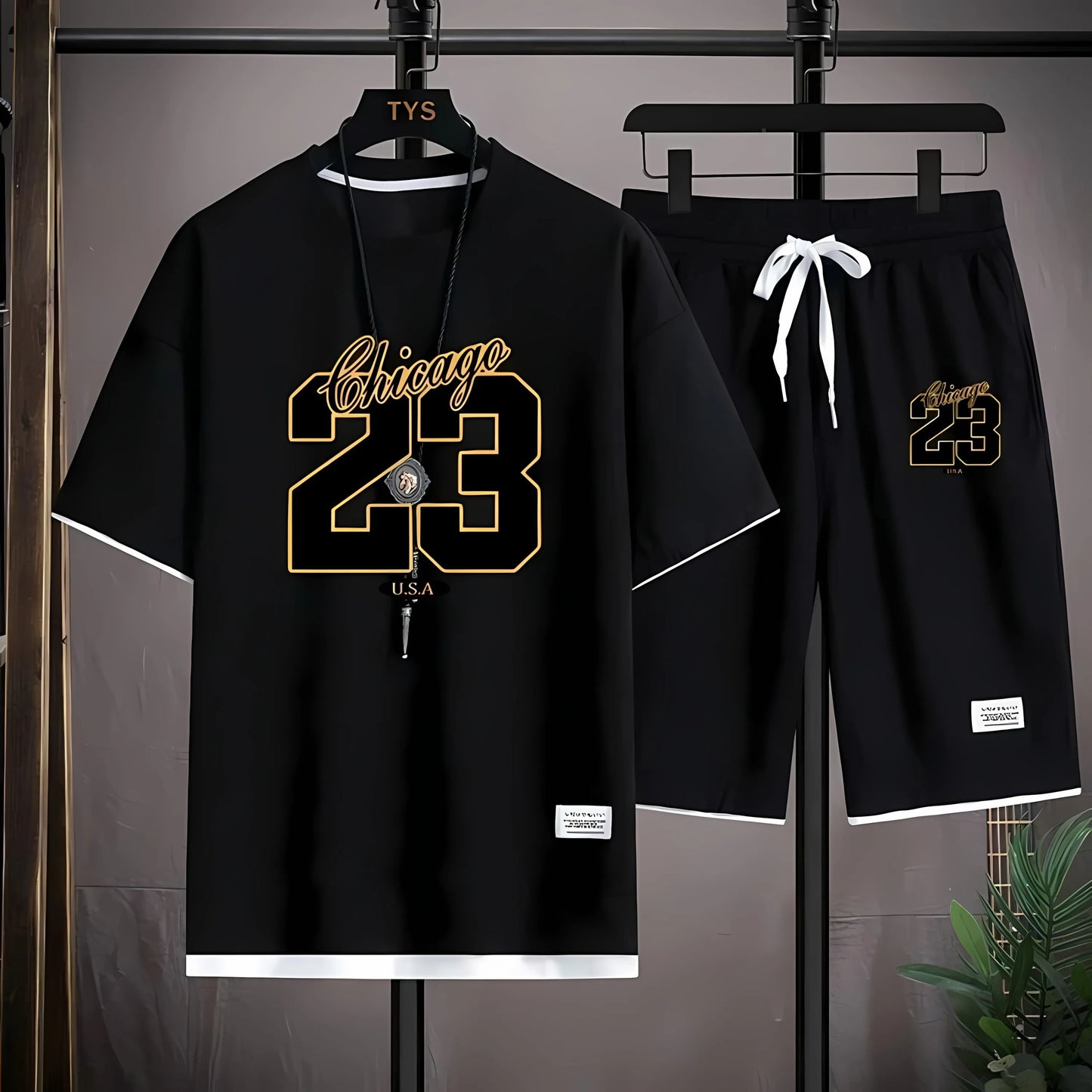 The 2025 summer new men's set features street fashion casual comfort softness breathability and 3D digital pattern printing