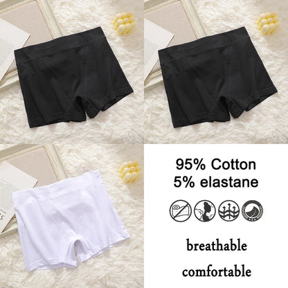3Pcs Women Cotton Safety Short Seamless Boxer Briefs High Waist Soft Skin Friendly Ladies Anti-Ride Leggings Under Dress Panties