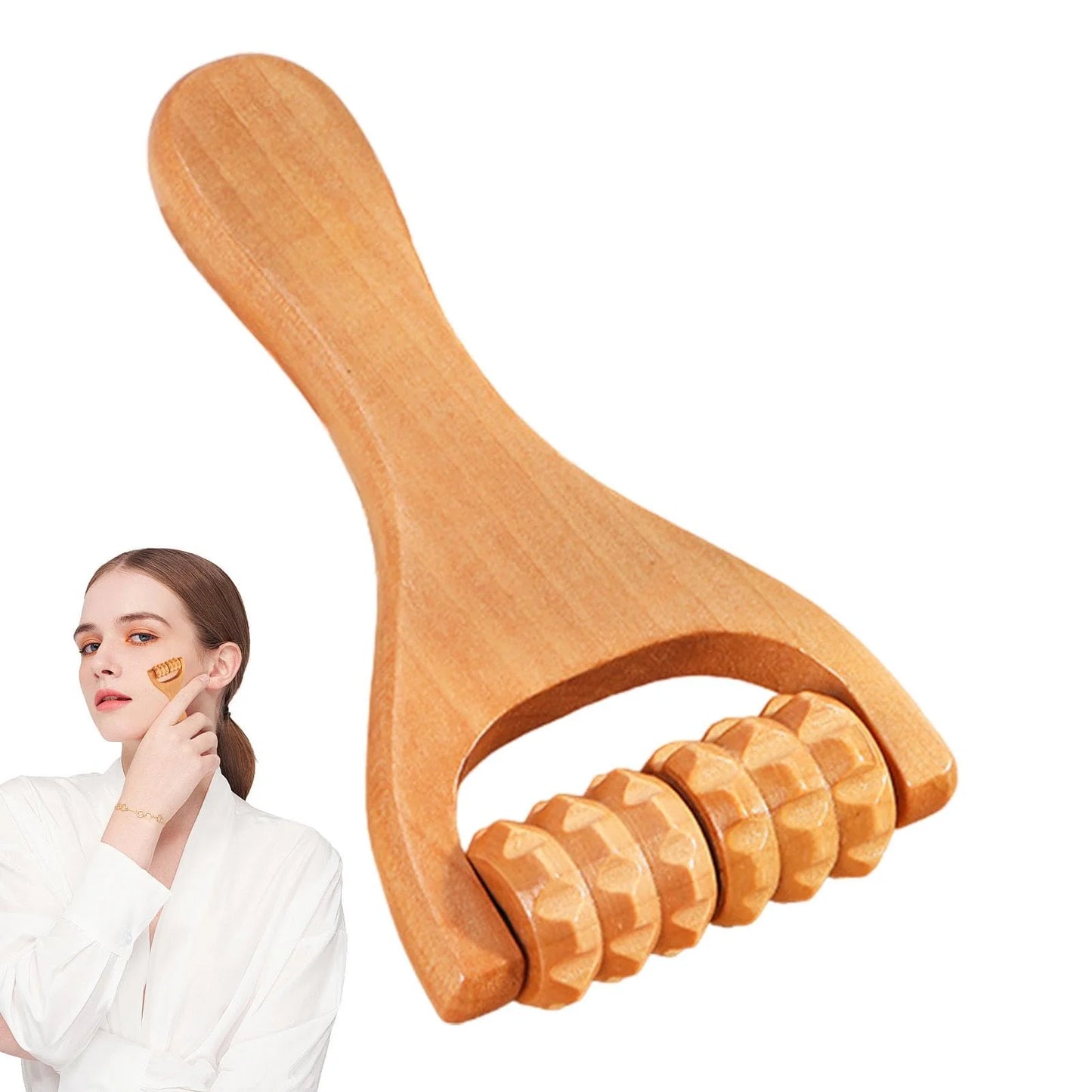 1 Pcs Wooden Massage Roller Tool, Manual Wooden Massager, Wood Back Massage Roller for Neck Leg Back Deep Tissue Muscle Massager