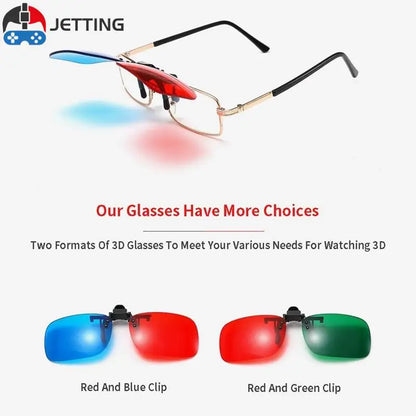 A Pair New Red Blue Green 3D Glasses Black Frame For Dimensional Anaglyph Movie TV Glasses For 3D Movies VR/AR Glasses