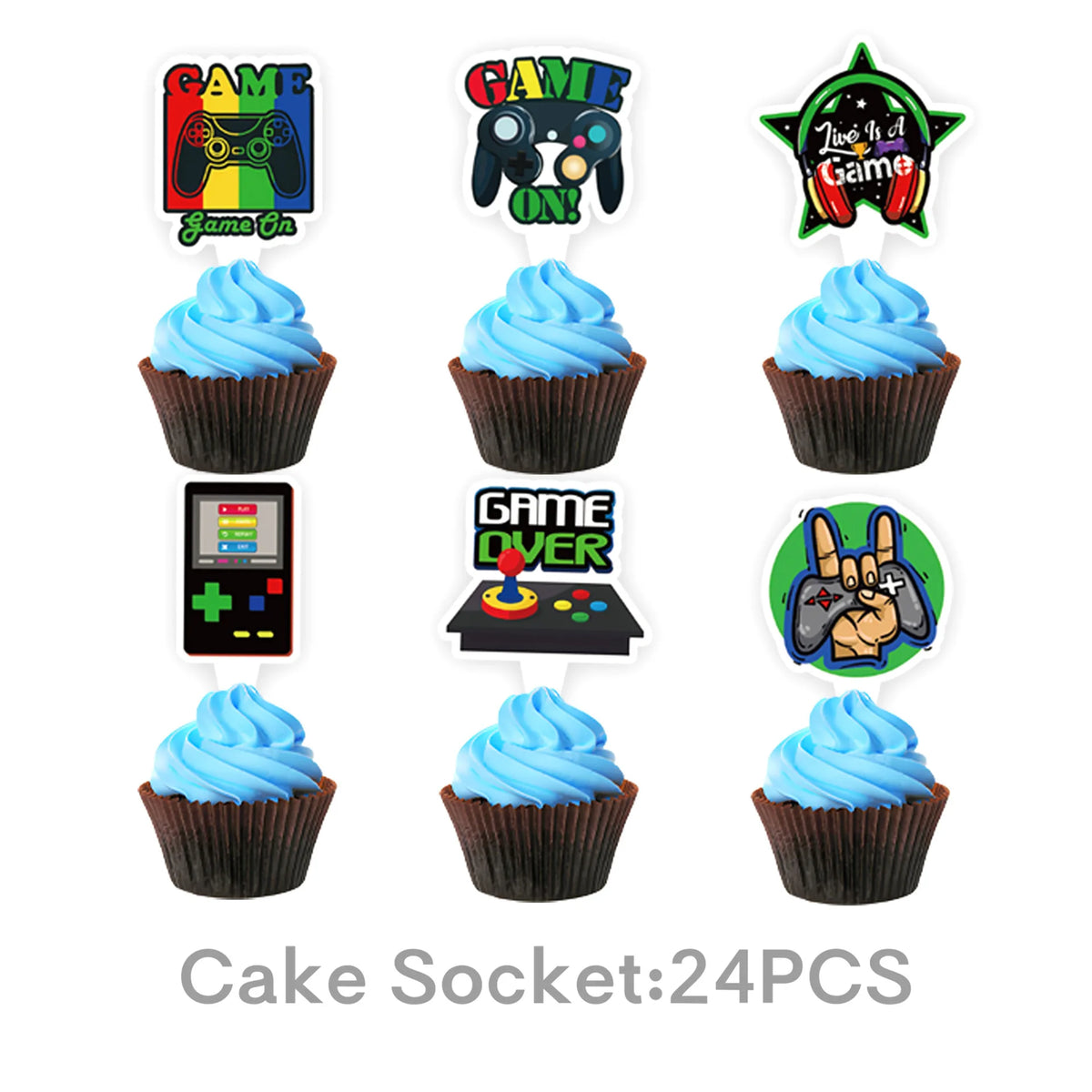 Gamepad Boy Birthday Party Decorations Paper Cup Plate Napkin Tablecloth Banner Caketopper Balloons For Baby Shower Supplies