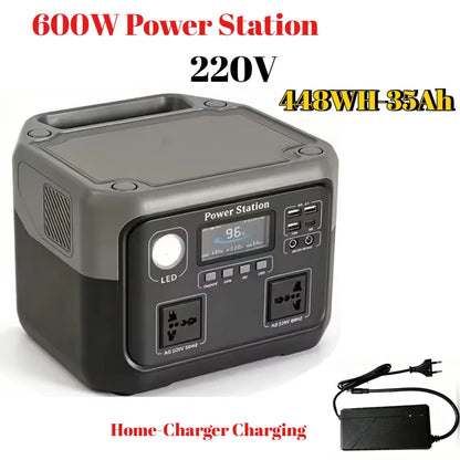 New 800W 589WH Portable Power Station 600W/800W Solar Generator LiFePO4 Backup Power Bank for Outdoor Camping Home Emergency