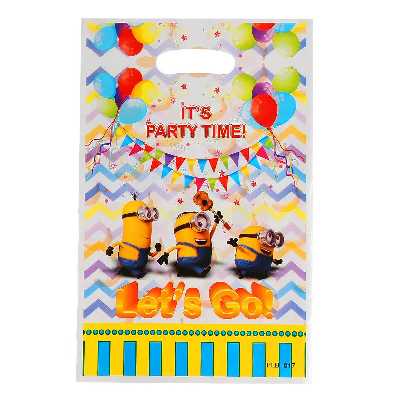 Anime Minion Themed Party Decorations Party Tableware Set Plates Cups Birthday Balloons Big Eye Yellow Man Party Favors Supplies