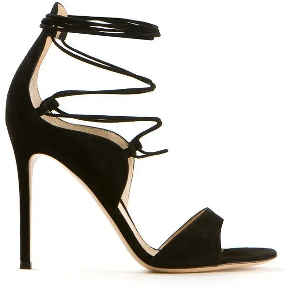 Ladies Sexy Black Gold Snakeskin Stiletto Heels Gladiator Sandals Lace-up Strappy Covered Heels Dress Pumps Python Printed Shoes