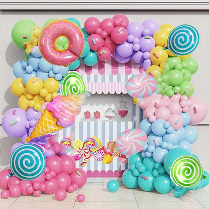 145 Rainbow Candy-Themed Balloon Set Summer Balloon Decorations Birthday Balloon Decorations Birthday Party Decorations