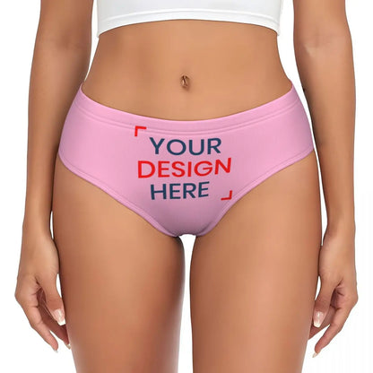 Custom DIY Logo Briefs Underwear Women's Stretch Comfortable Shorts Panties Customized Photo Print Brief Panties